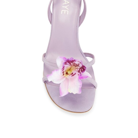 NEW RAYE Kloe Heel in Dusty Lavender SANDAL STRAPS FLORAL OPEN TOE PURPLE KITTEN - Picture 5 of 7